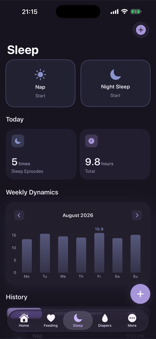 Sleep screen in dark theme